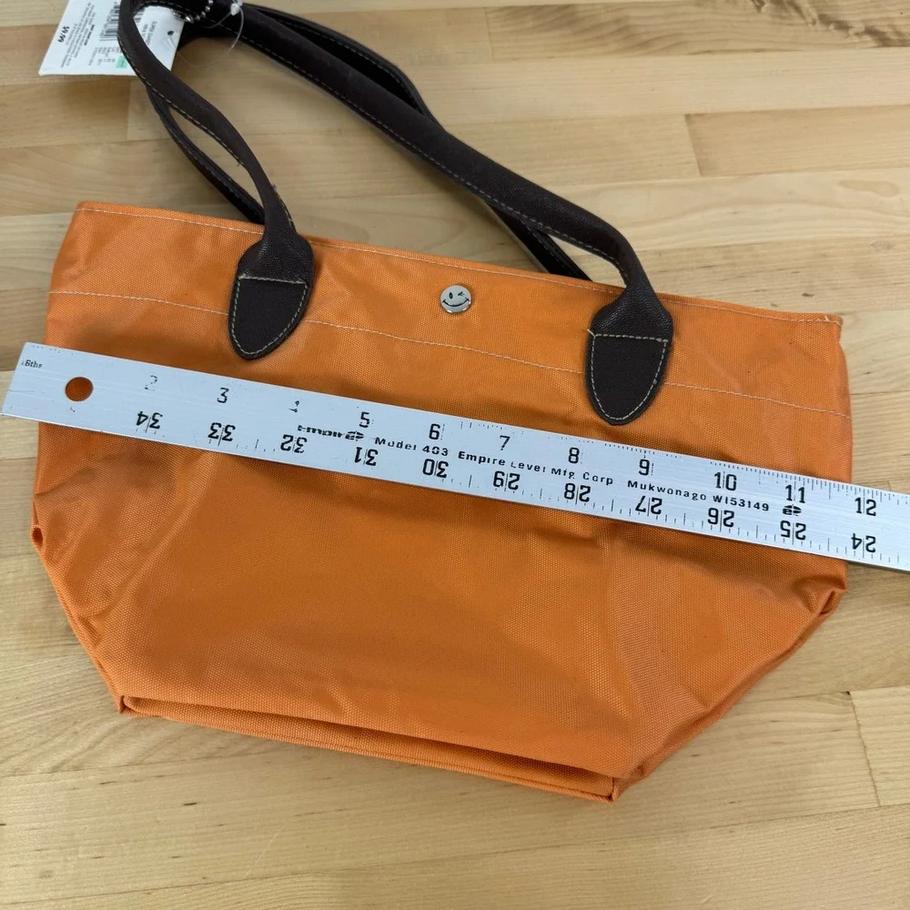 Joe Boxer Orange Nylon Tote Bag Smiley Face Winking Snap NWT Y2K Shoulder Bag